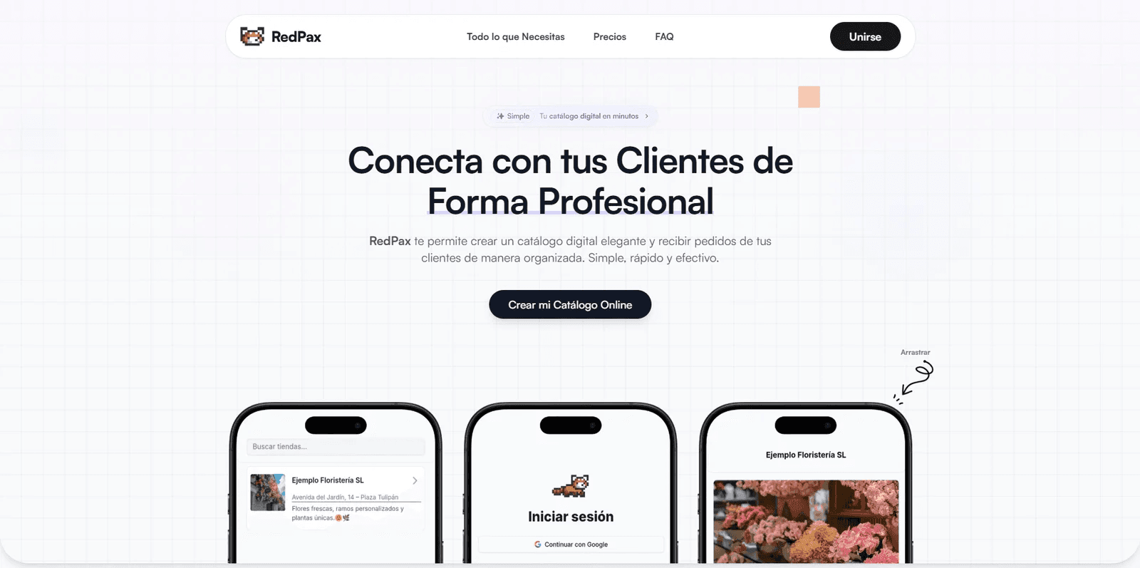 Landing page de RedPax
